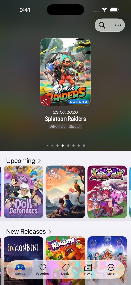 SwitchBuddy app screenshot showing Nintendo Switch companion features