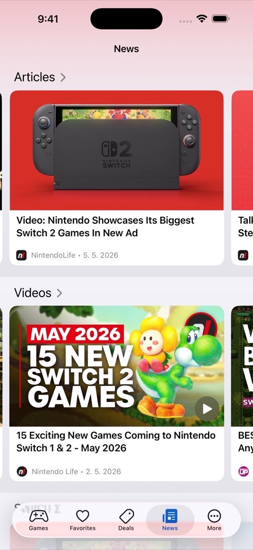 SwitchBuddy app screenshot showing Nintendo Switch companion features