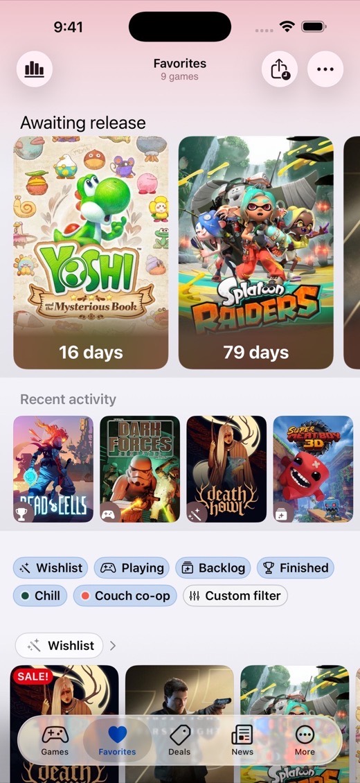 SwitchBuddy app screenshot showing Nintendo Switch companion features